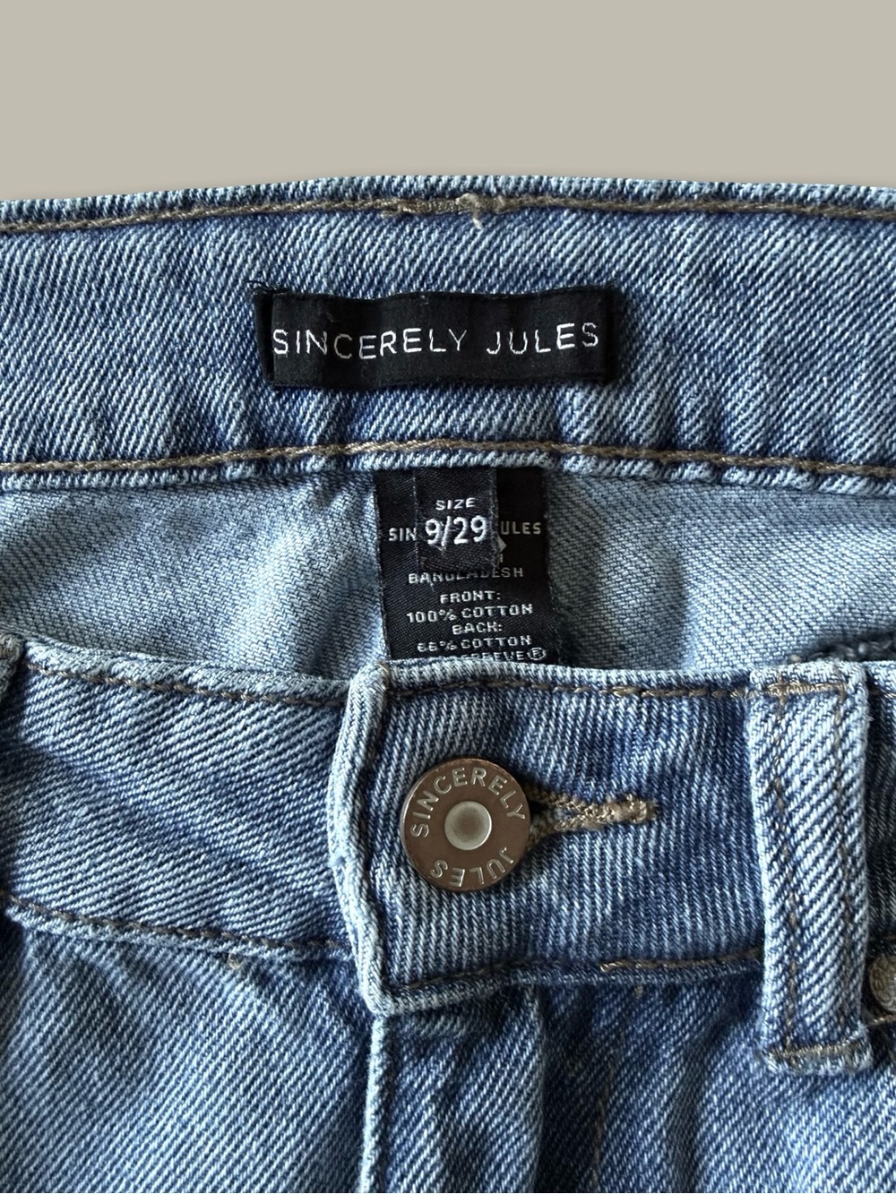 Sincerely Jules High Rise Wide Leg Jeans 9/29 Light Wash Raw Hem Slit Y2K Urban - Picture 6 of 9